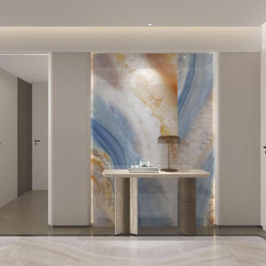 Panneau mural TV en ardoise poli brillant 1200x2400, design moderne et simple, style luxe léger de Foshan, pour salon - Product Image 1