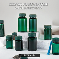 Bouteille vide personnalisable en plastique PET avec bouchon à vis pour médicaments contre la toux, sirop, comprimés, pilules, stockage, transfert thermique, sérigraphie