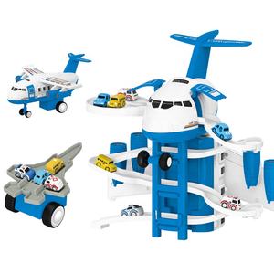 Precio de fábrica, juguete, deformación, Avión de policía, conjunto con Mini coche de policía, pista de juguetes, Avión de fricción con señal de tráfico, mapa de tráfico - Product Image 1