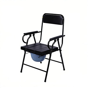 Chaise pliante avec seau intégré, capacité 150 kg, pour personnes âgées et handicapées - Product Image 1