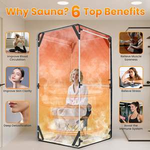 Sauna vapeur portable OEM ODM avec logo personnalisé, vente en gros directe d'usine, cabine de vapeur personnelle avec télécommande pour la relaxation - Product Image 2