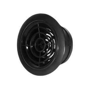 Cubierta de difusor de aire de sofito circular de plástico blanco y negro Ventilación de aire redonda ajustable montada en el techo barata para sistema Hvac - Product Image 3