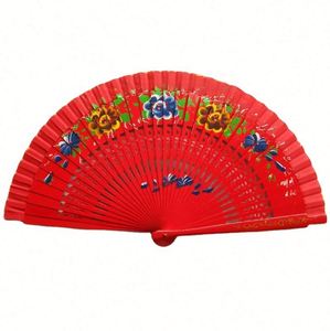Abanicos de mano de madera personalizados con el último diseño español, impresos por ambos lados, para regalos de boda - Product Image 1