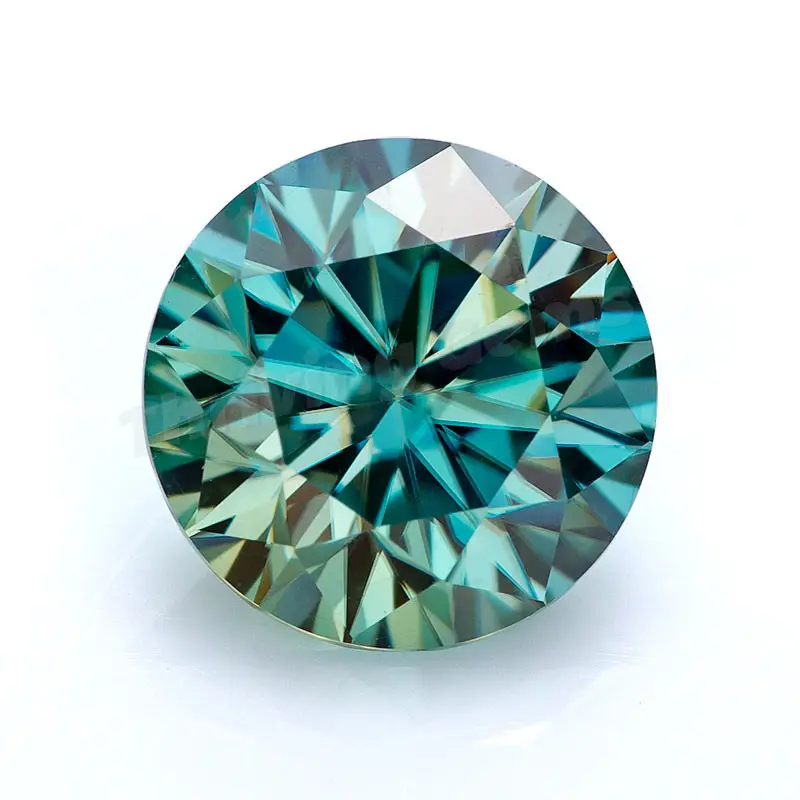 繁栄する宝石人工宝石モアッサナイトカラットあたりの価格ブルールースラウンドダイヤモンド