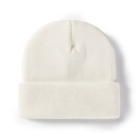 Bonnet en tricot minimaliste personnalisé à revers, couleur unie, coupe-vent, chaud, pour l'hiver, les trajets quotidiens, le ski et les activités de plein air