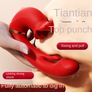 Nouveau plaisir sexuel oral Orgasme Langue léchant Balançoire Claque Puissant Dildo vibrant pour femmes - Product Image 3