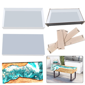 INTODIY Khuôn Silicon Tấm Cà Phê Lớn 23.6X11.8X4 Inch Khuôn Silicon Kích Thước Lớn Cho Bàn Nhựa Epoxy Với Giá Đỡ Bằng Gỗ - Product Image 2