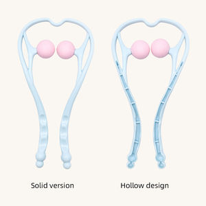 Herramienta de masajeador de rodillos Manual de mano, masaje de cuello profundo <span class=keywords><strong>Self</strong></span> Shiatsu de punto de presión dual para hombres y mujeres - Product Image 2