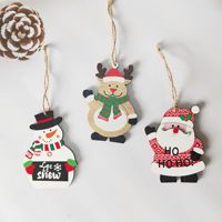 Décorations de Noël transfrontalières en bois pour la maison, ornements avec Père Noël, bonhommes de neige, rennes, pendentifs de dessins animés et plus encore