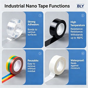 เทปนาโน BLY แบบลอกออกได้ สำหรับสำนักงาน ล้างทำความสะอาดได้ แข็งแรง ติดผนังได้ เทปสองหน้า ทนทาน ใช้ซ้ำได้ - Product Image 4