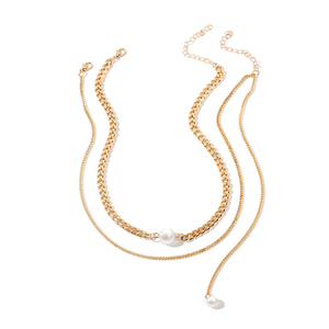 Trendz nueva borla multi capa collar de cadena con perlas gargantilla collar - Product Image 1