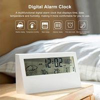 Cadeau promotionnel petit réveil multifonctionnel de bureau avec affichage météo de la température et de l'humidité avec logo personnalisé