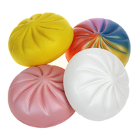 2025 Promotion en gros arc-en-ciel en peluche chignon alimentaire Squishy doux modèle jouet PU Squishy lent rebond jouets