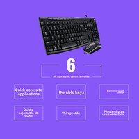 Ensemble clavier et souris filaires USB Logitech MK200 avec touches multimédias programmables et silencieuses - Stock disponible pour usage domestique/bureau