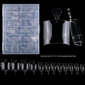 Uñas Postizas Acrílicas Cuadradas Transparentes de Alta Calidad para Mujer, 240 Piezas, para Pedicura Francesa, Uñas de Media Cobertura para Salones de Belleza - Product Image 2