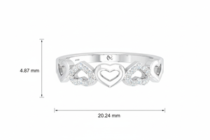 แหวนทองคำ14K สำหรับผู้หญิงเพชรธรรมชาติ20เม็ดกลมดีไซน์สว่างสดใส - Product Image 2