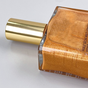 Huile corporelle à base d'eau MLM OEM ODM, flacon cylindrique avec capuchon doré, formule éclatante et illuminante, huile corporelle lumineuse. - Product Image 4