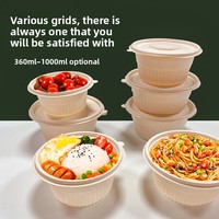 Boîtes à lunch jetables en PP de qualité alimentaire, résistantes aux fuites, avec couvercles, pour la vente à emporter et l'emballage de la restauration rapide