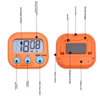 Digitaler Küchentimer für 99 Minuten Kochzeit-Countdown mit Magnetfunktion, Benutzerfreundlicher Wecker mit Ständer