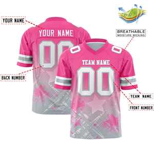 Camiseta de Fútbol Americano Personalizada con Degradado de Estrellas Rosa - Product Image 2