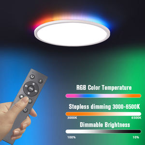 Ультратонкая круглая белая бесступенчатая подсветка 3000-6500k Rgb атмосферная лампа многофункциональная 24 Вт Светодиодная потолочная лампа для дома - Product Image 3