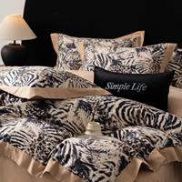 Ensemble de literie tout coton brossé 4PCS Textiles de maison imprimé léopard Long Staple Cotton Patchwork Saudi Arabia