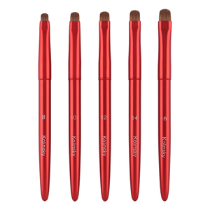 <b>Crimped</b> 5Pcs Kolinsky Acrylic Nail Brush <b>Set</b> Metal Handle Sizes 8/10/12/14/16 Private Label - Product Image 2