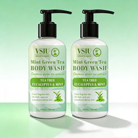 Gel Douche Rafraîchissant VSIU pour Femme à l'Arbre à Thé, Eucalyptus et Menthe – Formule Herbal Nettoyante en Profondeur pour Peaux Mixtes/Grasses