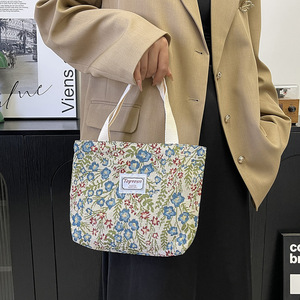 Sac fourre-tout pour femme Topvostie, imprimé floral, nylon, décontracté, grande capacité, fermeture éclair horizontale carrée, toutes saisons - Product Image 3