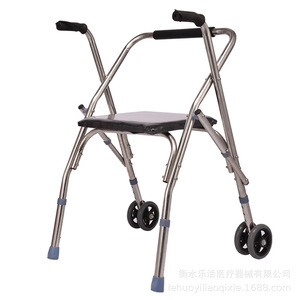 รถช่วยเดินแบบมีล้อและที่นั่ง Lohas Walker แบบพับได้สี่ขา สำหรับผู้สูงอายุและผู้พิการ ช่วยในการเคลื่อนที่ ปรับความสูงได้ - Product Image 4