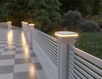 Tapa de poste de valla de luz solar 4*4 diseño de estilo moderno blanco/luz cálida LED y decoración de colores de paisaje al aire libre