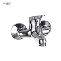 Mitigeur thermostatique mural ITALOMIX pour bain et douche, 10 cm, en alliage de zinc, monocommande eau chaude et froide, finition argentée polie