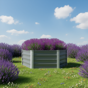 Fioriera Rialzata in Acciaio Zincato Grigio 50.8x50.8x18.1 Pollici, Vaso da Giardino con Telaio in Metallo Facile da Montare - Product Image 2