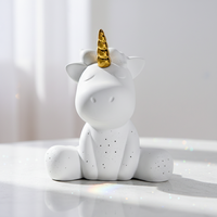 Lampe de chevet enfant moderne en céramique, forme licorne/vache, à brancher, pour chambre d'hôtel, lumière blanc chaud, petite taille, garantie 1 an