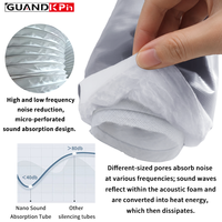 Conduite acoustique flexible 100 % sans fibre de verre, sans odeur, en mousse nano isolante pour filtre à charbon et ventilateur d'extraction