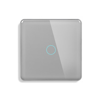 Interrupteur intelligent Wifi Tuya avec panneau en verre à bords arrondis Tawoia, compatible BLE, CE, RoHS