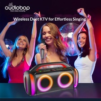 Altavoz Subwoofer Portátil de Alta Potencia para Exteriores, Sistema de Audio con Luz LED Circular RGB Dual de 6.5'', Función TWS, Altavoz Karaoke para el Hogar y Exteriores