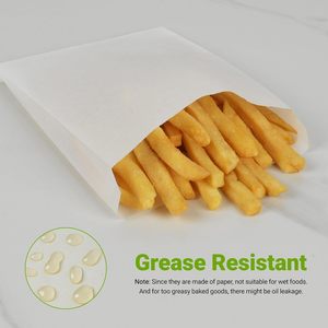 Bolsa de Papel Encerado Personalizable, Desechable, Blanca, con Fondo en V, Resistente a <span class=keywords><strong>la</strong></span> Grasa, Apta para Alimentos, para Papas Fritas, Pollo Frito y Galletas - Product Image 5