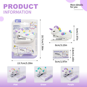Lot de Agrafeuses Licorne Cartoon en Gros, Emballage Blister, Agrafeuse avec Agrafes pour Étudiants, Fournitures Promotionnelles pour Magasins de Cadeaux - Product Image 2
