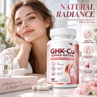 Capsules de peptides de cuivre GHK-Cu de qualité supérieure OEM avec acide hyaluronique et biotine, complément alimentaire pour la peau, les cheveux et les ongles, pour femmes