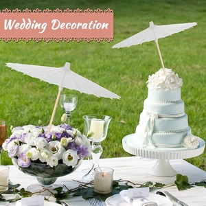 Белый бумажный зонт-парасоль 84/60 см для свадебных торжеств, бамбуковые зонтики для самостоятельного изготовления, для украшения стола на девичнике, реквизит для фотосессий - Product Image 3