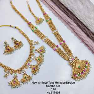New Design 2026 Gold Plated <b>Long</b> Design Fashion Jewelry Set Custom Made <b>Necklace</b> Earrings for Women's Weddings Sets - Product Image 3