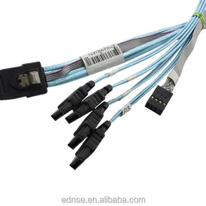 Kabel adaptor daya, ED-SFF-8087 untuk 4 kabel SATA, colokan 9pin IDE