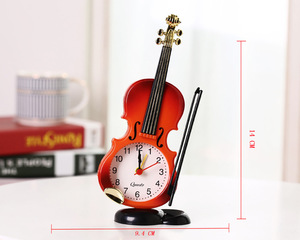 Trẻ em dễ thương hoạt hình đầu giường Retro Đồng hồ Violin học sinh Sáng Tạo sử dụng đồng hồ báo thức thời trang đơn giản theo phong cách Châu Âu - Product Image 5