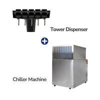 Distributeur de Cola en Acier Inoxydable de Haute Qualité et Durable, 5 Robinets, Fontaine à Sodas Post-Mix Froide Carbonatée avec Refroidisseur