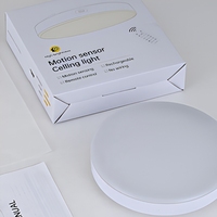 Plafonnier LED intelligent rechargeable 10000mAh 5.7W avec détecteur de mouvement, blanc, télécommande, intensité variable, certifié RED FCCID