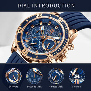 Mode Luxus Sport <span class=keywords><strong>Analog</strong></span> Quarz Chronograph Uhr für Männer Classic Casual Wasserdichte Armbanduhr Silikon Herren Sport uhr - Product Image 2