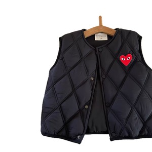 Tongxingyuan <b>Childrens</b> <b>Quilted</b> Vest Thickening Cotton Filling Cartoon Heart Design Autumn Winter Wear For Girls - Product Image 5