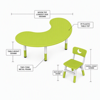 Ensemble table et chaises pour enfants en forme de lune pour salle de classe préscolaire, fournitures scolaires pour écoles publiques