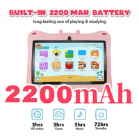 Personalizado Android 11,0 2GB 32GB ROM 7 pulgadas 7 pulgadas educación juguete tableta para niños con funda de silicona